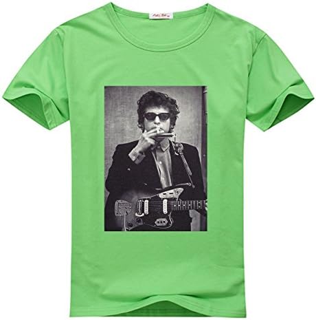 Polut DIY Bob Dylan 100% Cotton T-shirt, Custom Men's Classic Crew Neck - Bob Dylan (Large)