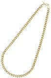 Men's Yellow Gold Tone 9mm Cuban Curb Chain Link Necklace, 18