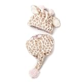 Demdaco Baby N00508 Pink Giraffe Hat & Diaper Cover Set