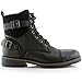 Polar Fox Patrick MPX808583 Mens Casual Cap Toe Buckle High-Top Motorcycle Work Biker Combat Boots – Black, Size 9.5