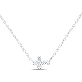 FB JEWELS 10K White Gold, Yellow Gold 1/12 CTW Womens Diamond Sideway Cross Necklace 18 inch