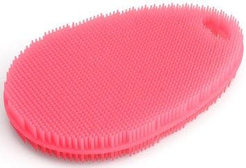 CraftySponge All Purpose Non Scratch Antibacterial Silicone Scrubber (BPA Free) | Reuseable Sponge for Kitchen or Bathroom | Wash Fruits, Vegetables, Pots, Pans, Dishes, Surfaces (2 Pack) (Pink)