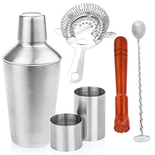 Ruiqas 6Pcs Cocktail Making Set 700ml Stainless Steel Cocktail Shaker Mixer Set Bar Bartender Tool Kit