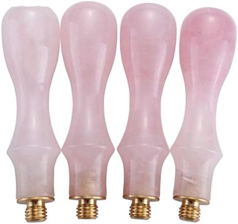 RESELWXST Wax Seal Stamp Natural Stone Handle Stone Decorative Invitation Sealing Stamp Handle 4X Rose Quartz