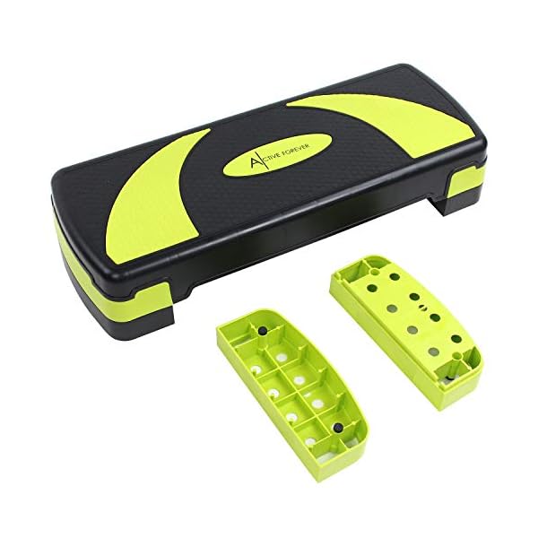 ACTIVE FOREVER Steppers for Exercise 3 Levels, Aerobic Step Board, Adjustable Height 10cm/15cm/20cm, Steps Equipment for…