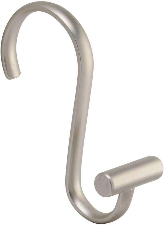 iDesign 76752 Metal T-Bar Shower Curtain Hooks Rust Resistant Rings for Kid's, Guest, Master Bathroom, 1" x 1.75" x 2.75", Set of 12, Satin: Home & Kitchen