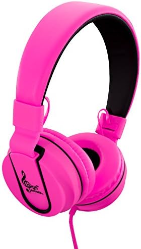 GIGS (ENCORE) PINK- OVER THE HEAD HEADPHONES W ANSWERING MIC-- high quality stereo sound. Leather cushioned stereo headphones function with all iPods, iPhones, iPads, radios, CD, DVD, MP3/MP4 players.
