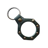 Recovery Medallion Holder, Stop-sign Leather Key Fob, Dark Green