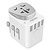 Travel Adapter, Aerb 2500W High Power Universal Travel Adapter Worldwide All-in-One Plug with 4 USB Ports for US, Europe, UK, AUS More Than 150 Countries (Gray White)