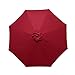 Tourke 9 Ft Patio Umbrella Outdoor Table Umbrella Crank, 8Rids, Push Button Tilt (Wine)