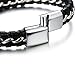 Jstyle Stainless Steel Braided Leather Bracelet for Men Bangle Wrap Magnetic-Clasp S-8.5