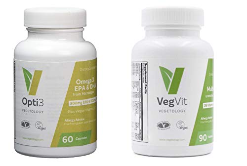 Vegan Vegvit Multivitamin & Mineral Plus Opti3 Omega-3 EPA & DHA Combi Pack