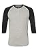 Alternative Men's Raglan 3/4 Sleeve Henley Shirt, Oatmeal/Black, Medium