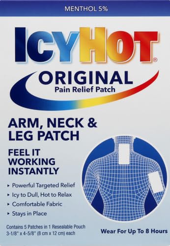 Icy Hot Original Small Pain Relief Patches (5 Count) Powerful Targeted Relief for Arm, Neck & Leg