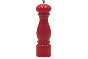 Bisetti Firenze 8.66 Inch Red Lacquered Salt Mill With Adjustable Grinder