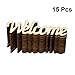 Amosfun 2.3''x0.7'' Wedding Welcome Wooden Cutouts Mini Wooden Slices Embellishments for DIY Craft Decorations 15pcs (Small Size)