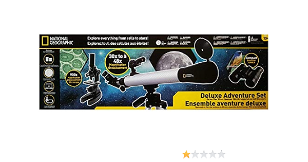 National Geographic Deluxe Adventure Set 50 Mm Carbon Fiber Telescope 900x Microscope Set W Binoculars Amazon Ca Electronics