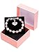 2 Pieces Granddaughter Bracelets Charm Heart Pendant Rhinestone Crystal Balls Faux Pearls Jewelry Gift (Pink A + Purple A)