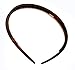 Parcelona French Thin Set of 2 Tortoise Shell Brown and Black Comb Hair Headbands with Inner Teeth Nibs