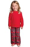 PajamaGram Toddlers' Stewart Plaid Pajamas w/Red Top and Plaid Pants