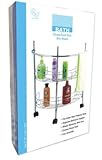 Semi-circular Under Pedestal Sink Caddy Rolling Bathroom Cart on Wheels, Chrome