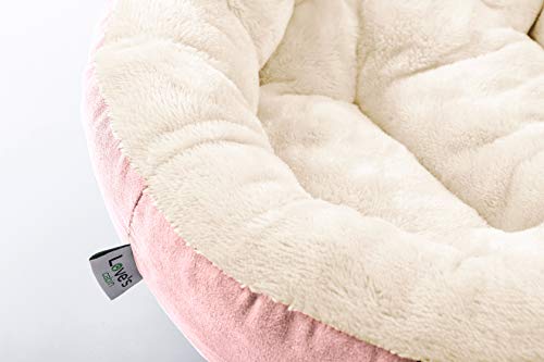 Love's cabin Round Donut Cat and Dog Cushion Bed, 20in Pet Bed for Cats or Small Dogs, Anti-Slip & Water-Resistant Bottom, Super Soft Durable Fabric Pet beds, Washable Luxury Cat & Dog Bed Pink