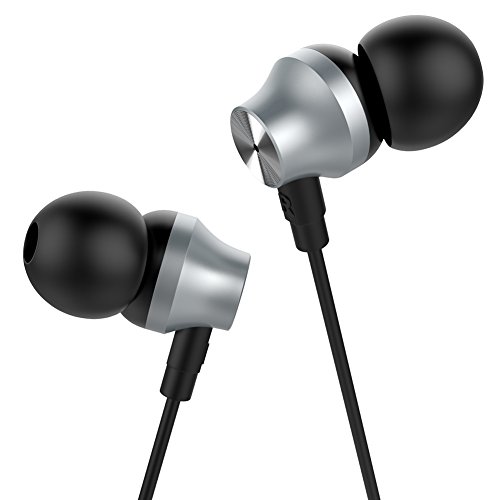 In-ear Headphones Earbuds High Resolution Heavy Bass with Mic for Apple iPhone iPod iPad Samsung Galaxy LG HTC (Black)