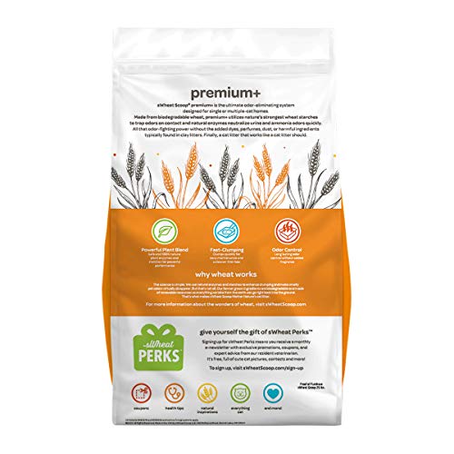 sWheat Scoop WheatBased Natural Cat Litter, Premium+, 25 Pound Bag