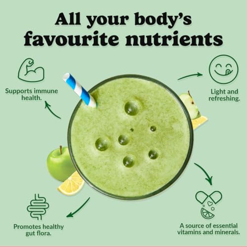 Good Protein Greens Superfood Powder Juice - 100% Natural Digestive Enzyme Greens Powder | Vegan Non-GMO Gluten Free Vitamins Green Powder - Organic Alfalfa Wheat Barley Grass Spirulina Powder | 225g Green Apple