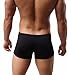 FEESHOW Men's Silky Boxer Briefs Shorts Long Sheath Sleeve Underwear Lingerie Black Medium(Waistline 26.0-39.0