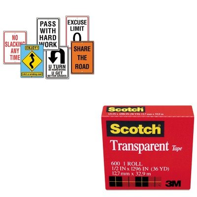 KITMMM600121296TEPTA67908 - Value Kit - Scotch Transparent Tape (MMM600121296) and Trend Assorted amp;quot; Life Signsamp;quot; Themed Motivational Prints (TEPTA67908)