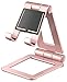 Cell Phone Stand, Adjustable Tablet Stand, Universal Dual Foldable iPhone Stand Multi Angle phone Holder for Switch, iPad,Samsung, Nexus, iPhone X, Other Tablets (4-12 inch) -Pink