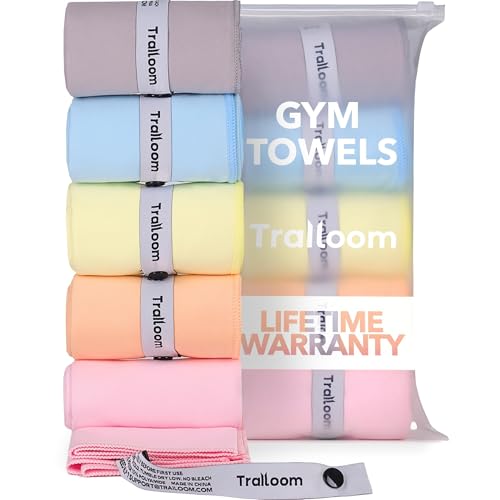 Toallas de Microfibra para Entrenamiento - Secado Rápido, Alta Absorción, Sin Olores, para Hombres y Mujeres - Toalla Deportiva para Sudor de Gimnasio, Hot Yoga, Tenis, Correr, Set de 5 Tonos Pastel