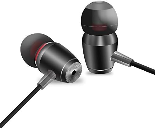 Earbuds, Aothing Wired In Earphones Stereo Headphones Punchy Bass Noise Isolating Earphones Tangle Free in Line Volume Control Built in Mic Earbuds (Black)