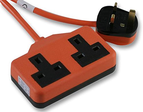 PRO ELEC PELB1605 2 Gang Rubberised Extension Lead 10m, Orange