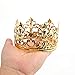 Fasmov 4 Pcs Mini Prinrcess Gold Crown Cake Topper for Wedding Birthday Party Cake Decoration (Gold)