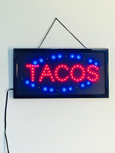 Bright LED Neon Light Animated Motion OPEN Sign For Tacos Store Shop Restaurant