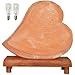 Himalayan Large 5 to 7 lbs Double Heart Salt Lamp with Dimmer Switch Cord Neem Wood Base with 2 Bulbs