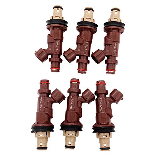 Germban 6pcs Fuel Injector 2 Holes Fits for 1999-2002 4Runner 1999-2004 Tacoma 2000-2004 Tundra 3.4L-V6 23250-62040
