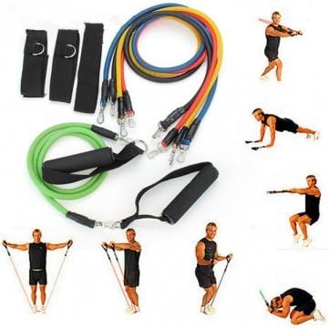Bheema 11 PC Latex Resistance Bands Exercise Set