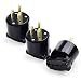 Cable Matters 3-Pack 15A 125V 3 Prong Replacement Plug (2 Pole 3 Wire NEMA 5-15P Straight Blade Electrical Plug) in Black