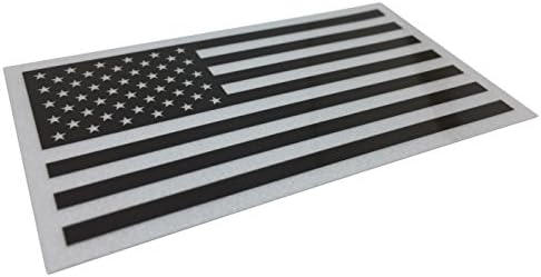 American Flag Car Sticker Vinyl Decal (Black/White)