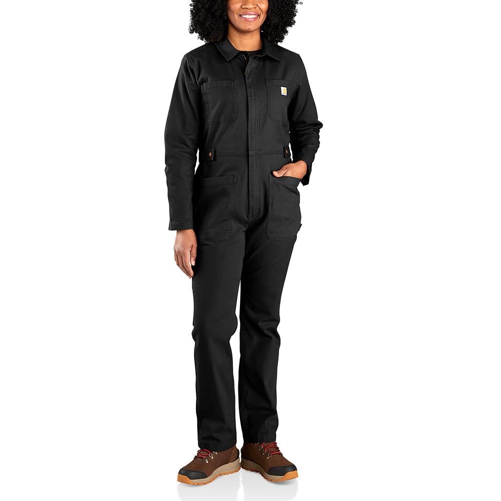 Photo 1 of Carhartt Women's Plus Size Rugged Flex Relaxed Fit Canvas Coverall, Black 3X