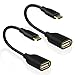 Eversame Micro USB 2.0 OTG Cable On The Go Adapter Male Micro USB to Female USB for Samsung Galaxy S6 Edge/Tab A, HTC, LG Android Smartphones Tablets with OTG Function 6 Inch-Black