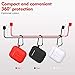 AirPods Protective Case, 3 in 1 Silicone Headphones Accessories Cover Skin Dustproof for Apple Airpods Charging Case with Keychain and Sports/Anti-Lost Strap(Red)