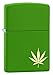 Zippo Green Matte Marijuana Leaf Pocket Lighter