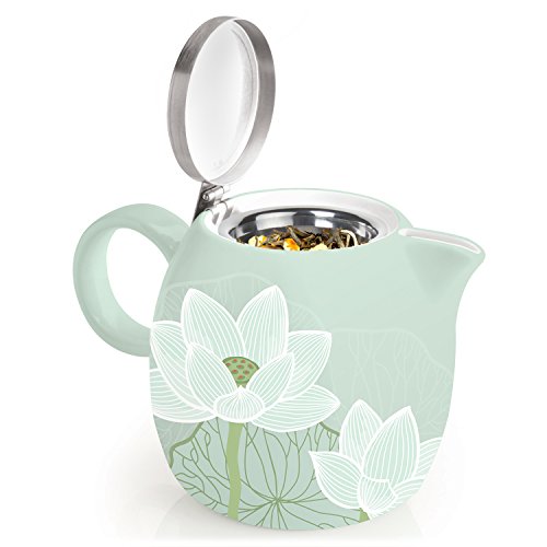 Tea Forte PUGG 24oz Ceramic Teapot with Tea Infuser, Loose Leaf Tea