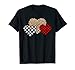 Valentine Three Hearts Leopard Buffalo Plaid Valentine's day T-Shirt