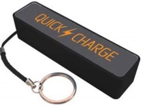 Quick Charge 2000mAh Ultra Compact Portable Powerbank External Battery Phone Charger for iPhone, Samsung Galaxy, &amp; More with Keychain
