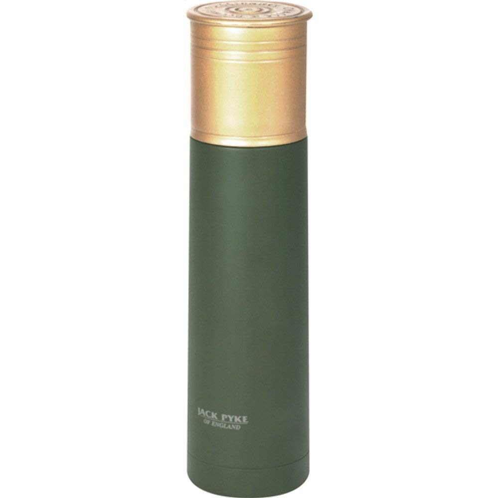 JACK PYKE Stainless Steel Bottle 500ml Cartridge Shape, Insulated Bottle Keeps Drinks Hot & Cold for 8 Hours, Thermal Drinking Bottle with Push-Button & Matte Finish for Camping, Hunting-Green